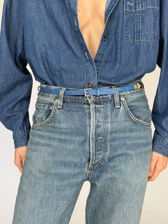 Vintage blue & black belt 4772