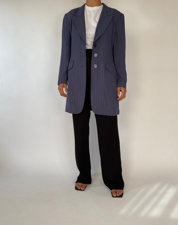 VINTAGE BLUE PINSTRIPED BLAZER 2334