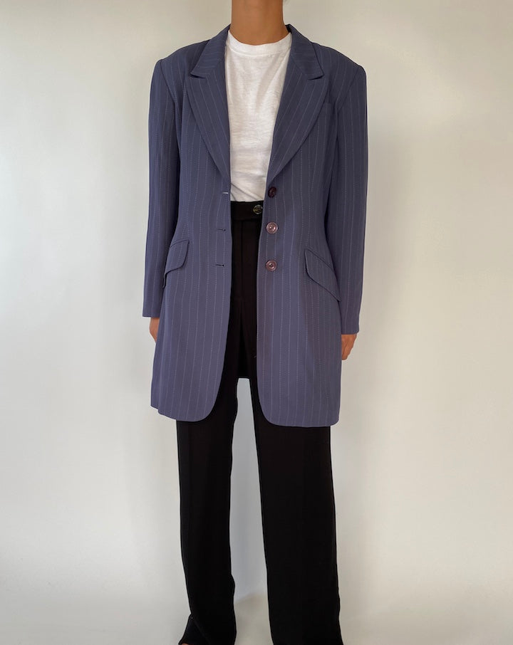 VINTAGE BLUE PINSTRIPED BLAZER 2334