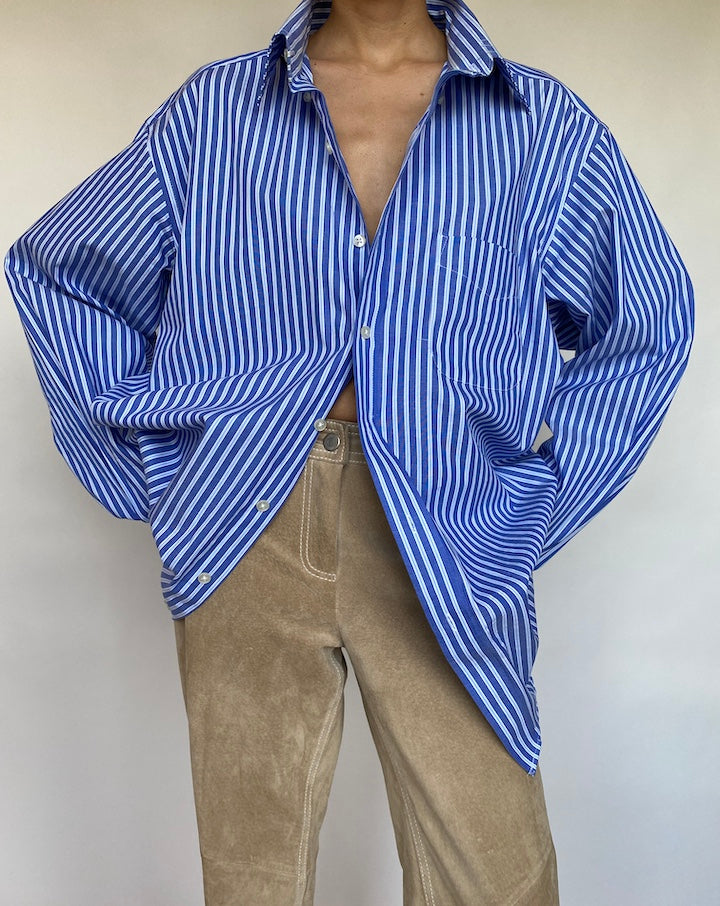 VINTAGE STRIPED BLUE SHIRT 589
