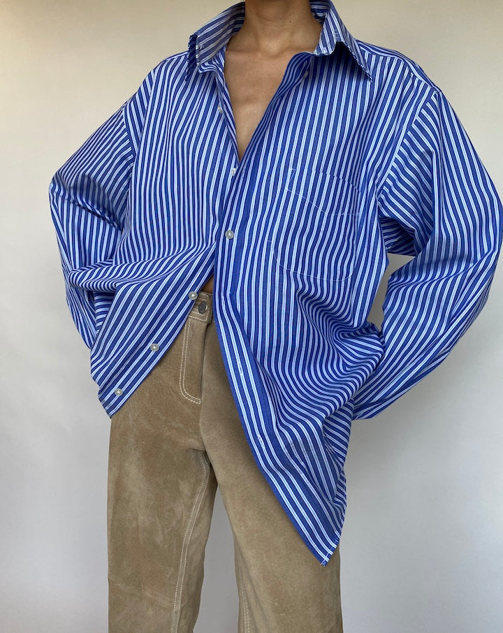 VINTAGE STRIPED BLUE SHIRT 589
