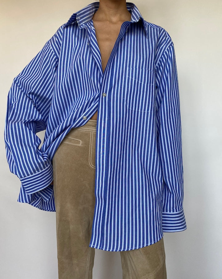 VINTAGE STRIPED BLUE SHIRT 589