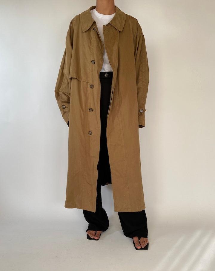 VINTAGE OVERSIZED BEIGE TRENCH COAT 2338
