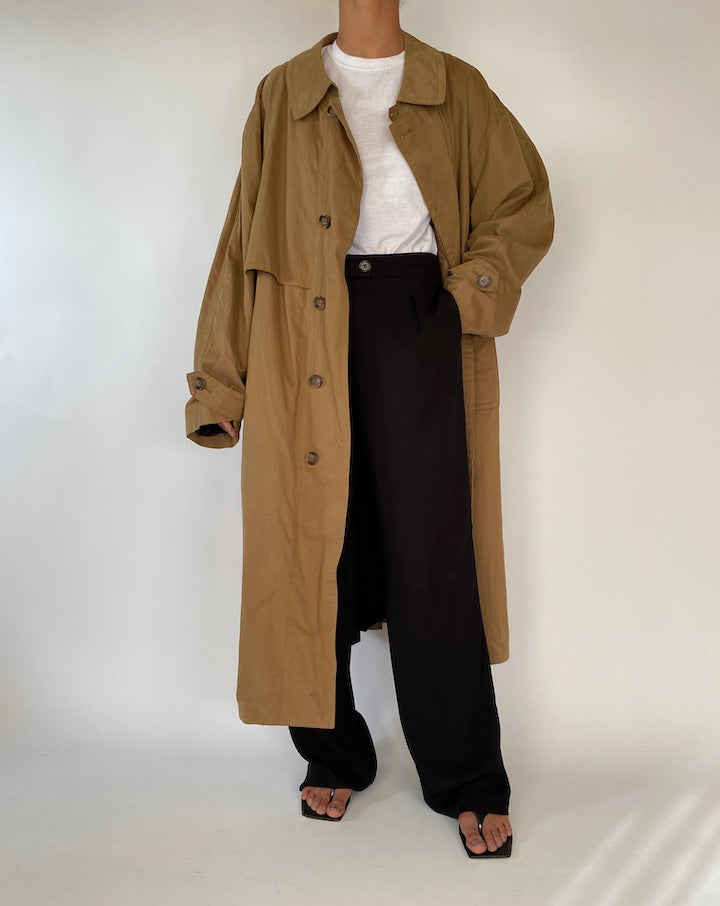 VINTAGE OVERSIZED BEIGE TRENCH COAT 2338