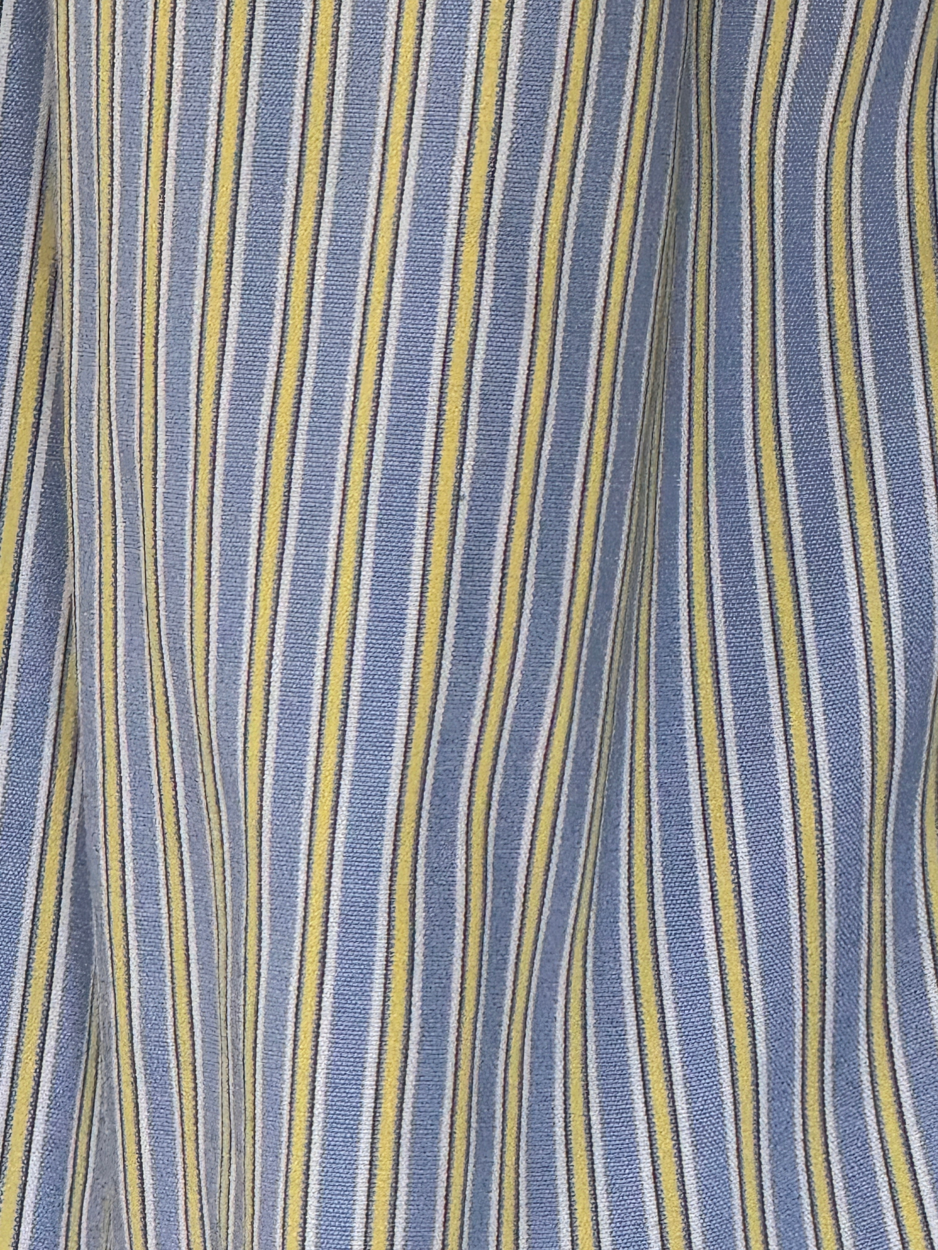Vintage blue striped cotton shirt close-up detail