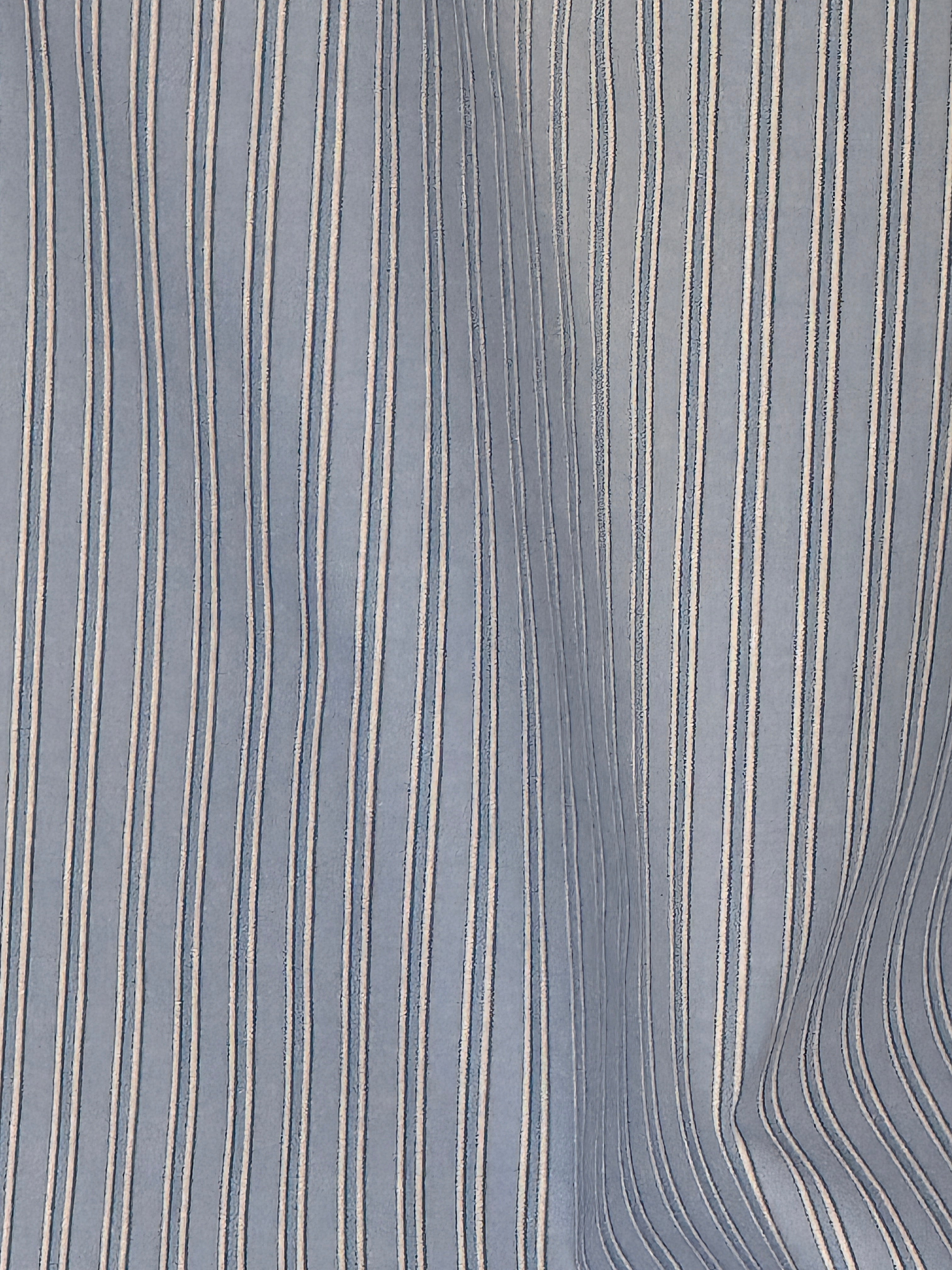 Vintage blue striped fabric close-up