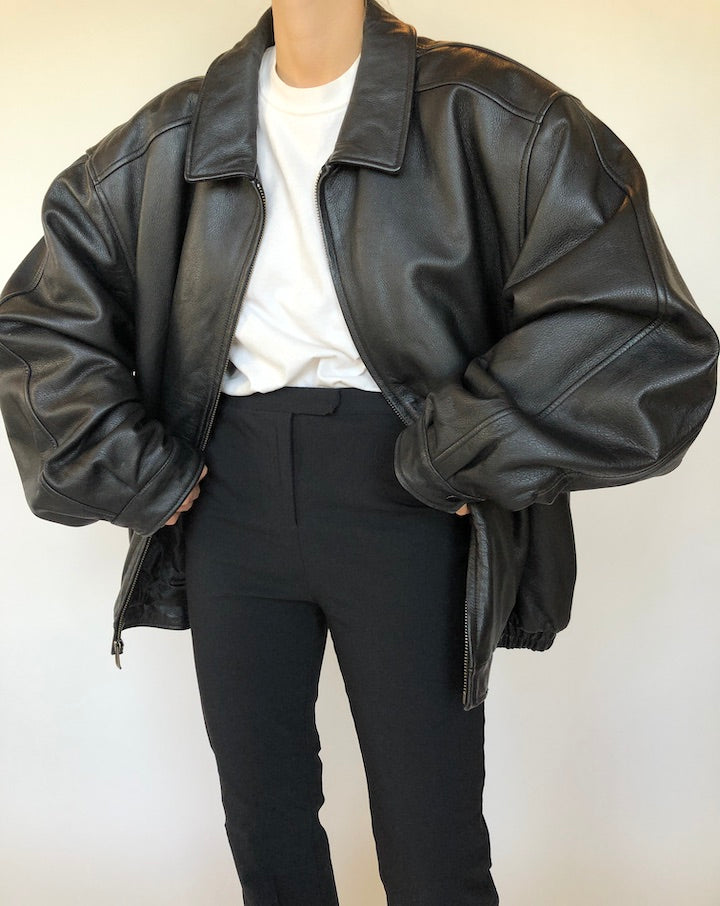 VINTAGE BOXY LEATHER JACKET 337