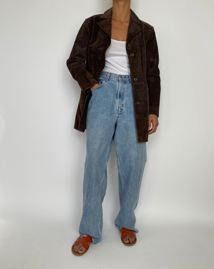 VINTAGE BROWN SUEDE LEATHER JACKET 2844