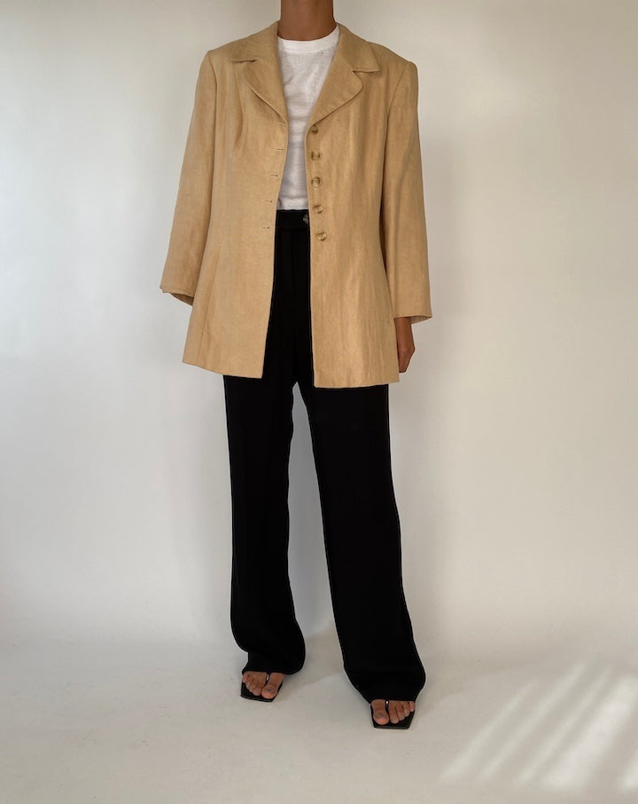 VINTAGE BEIGE SINGLE BREASTED BLAZER 2342