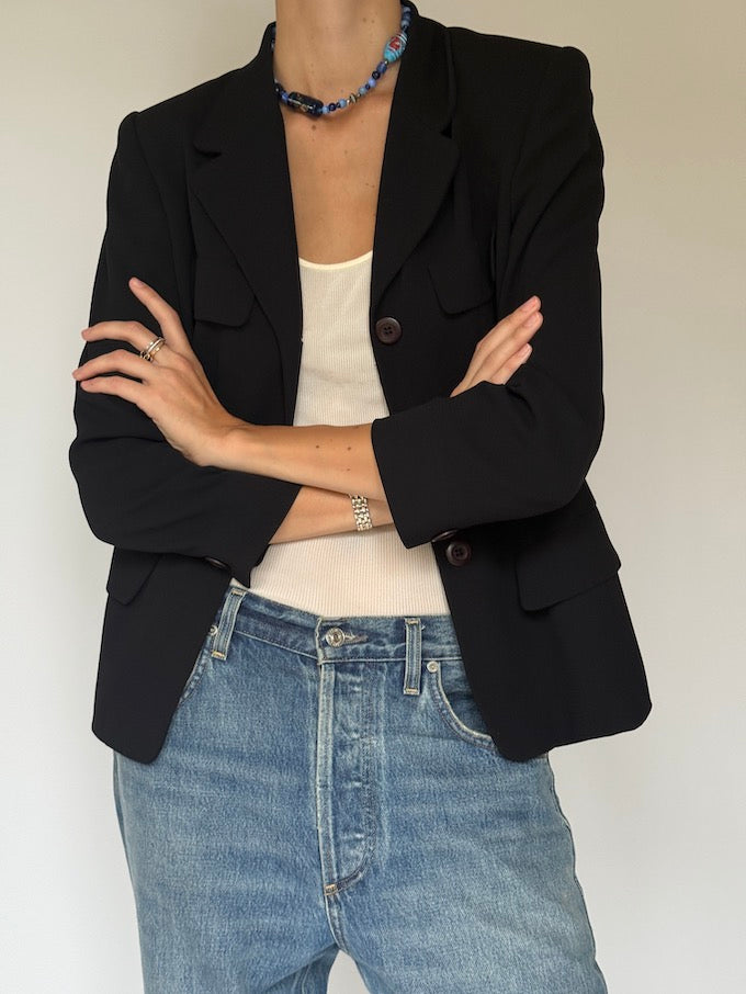 Vintage fitted blazer black 6013
