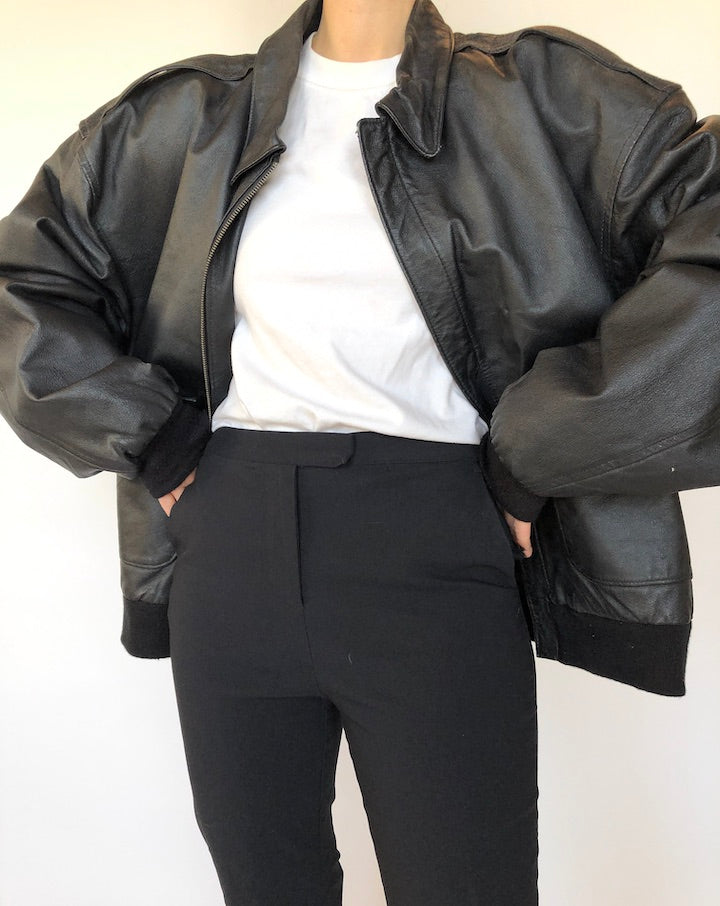 VINTAGE OVERSIZED LEATHE RJACKET 339