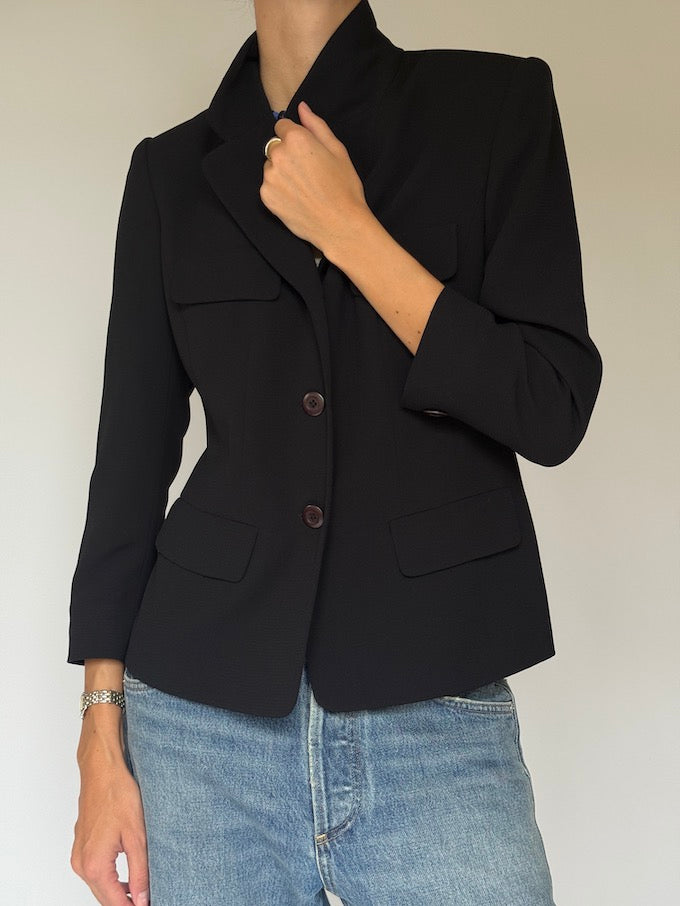 Vintage fitted blazer black 6013