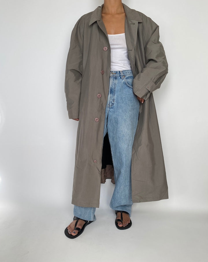 VINTAGE OVERSIZED LONG GREEN COAT 2847