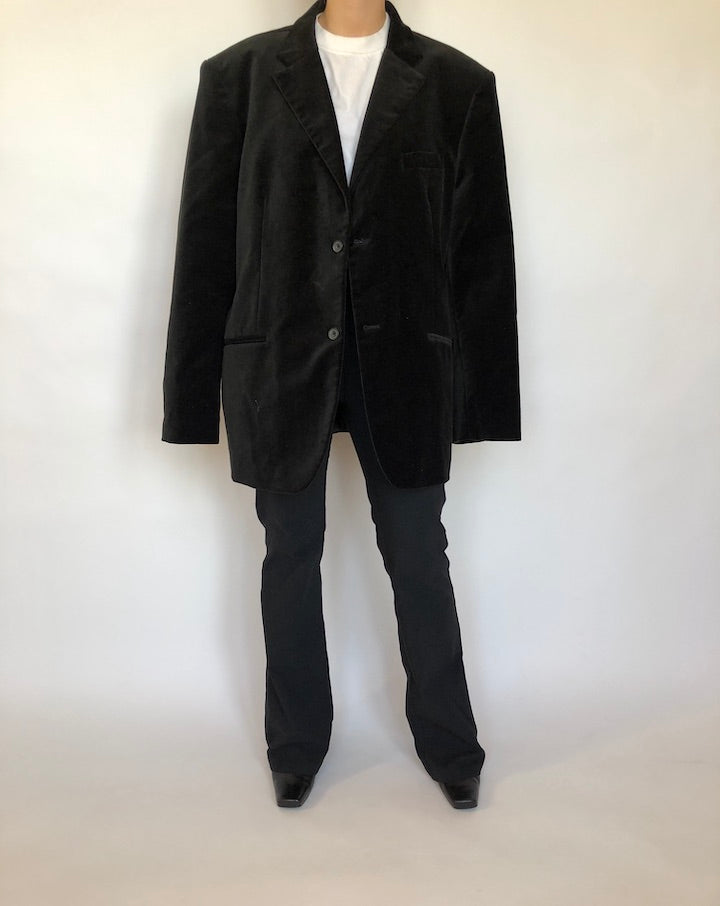 VINTAGE BLACK VELLVET BLAZER 343