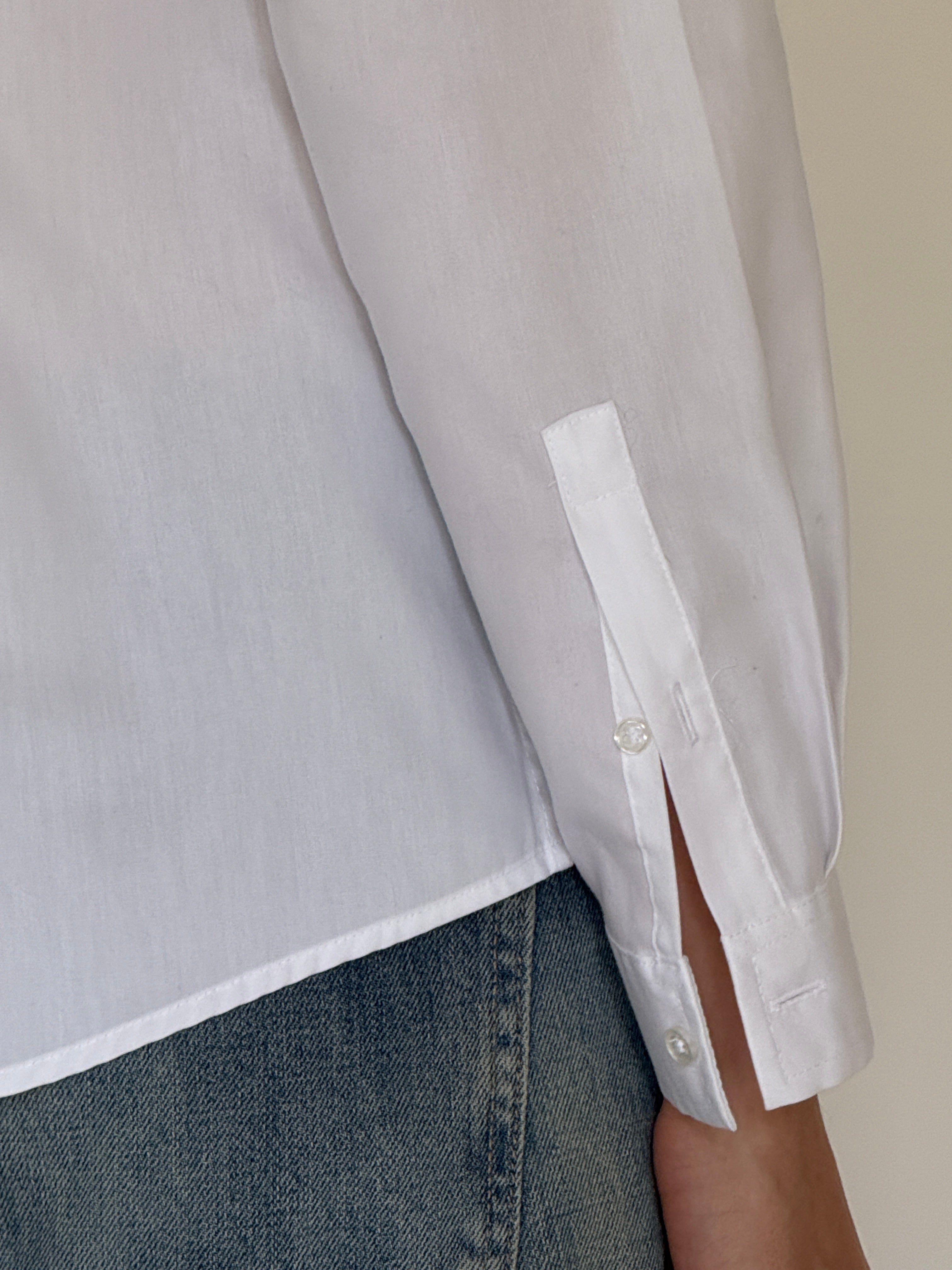 Vintage white cotton shirt sleeve and cuff detail