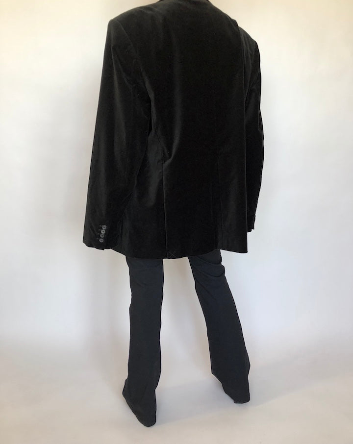 VINTAGE BLACK VELLVET BLAZER 343