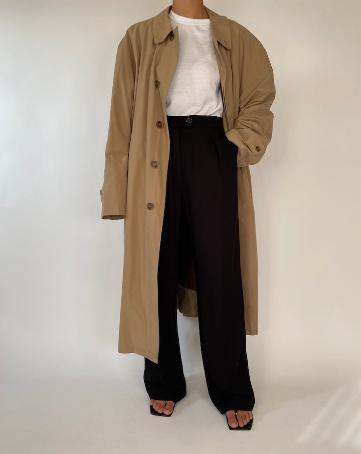 VINTAGE OVERSIZED LONG BEIGE COAT 2348