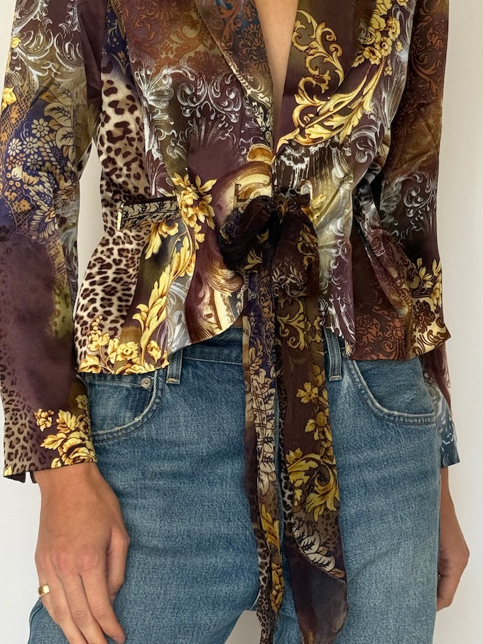 Vintage Baroque 100% Silk Blazer 6631