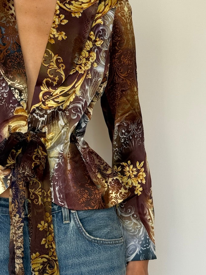 Vintage Baroque 100% Silk Blazer 6631