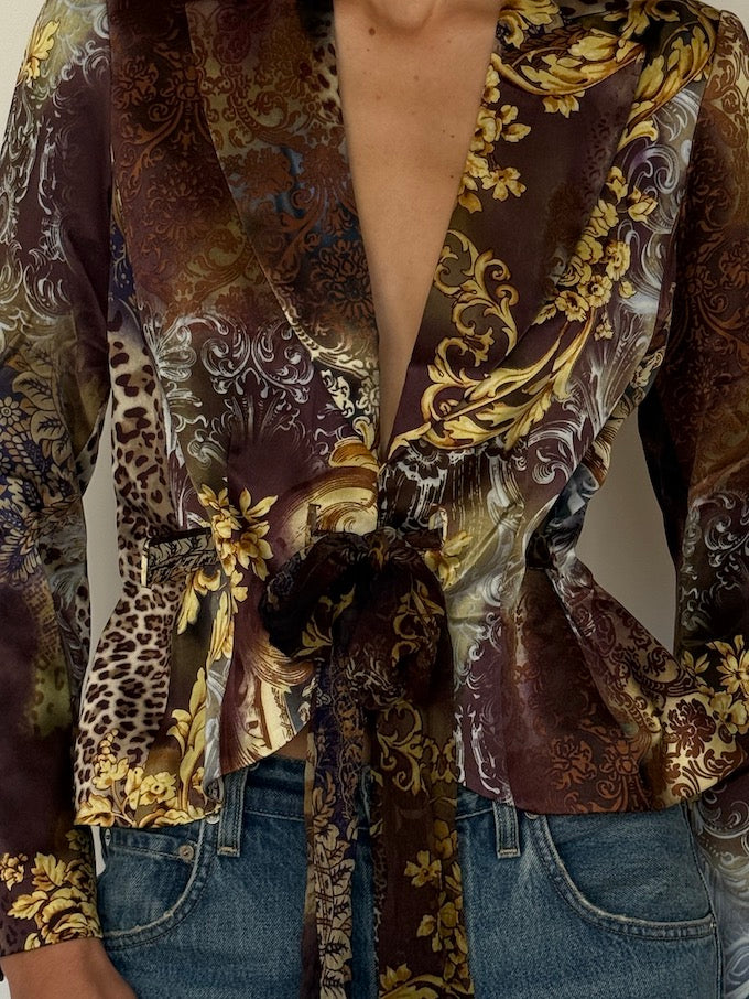 Vintage Baroque 100% Silk Blazer 6631