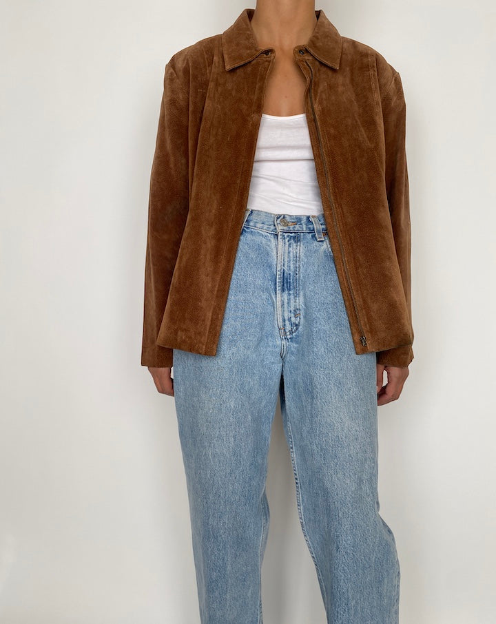 VINTAGE BROWN SUEDE LEATHER JACKET 2852