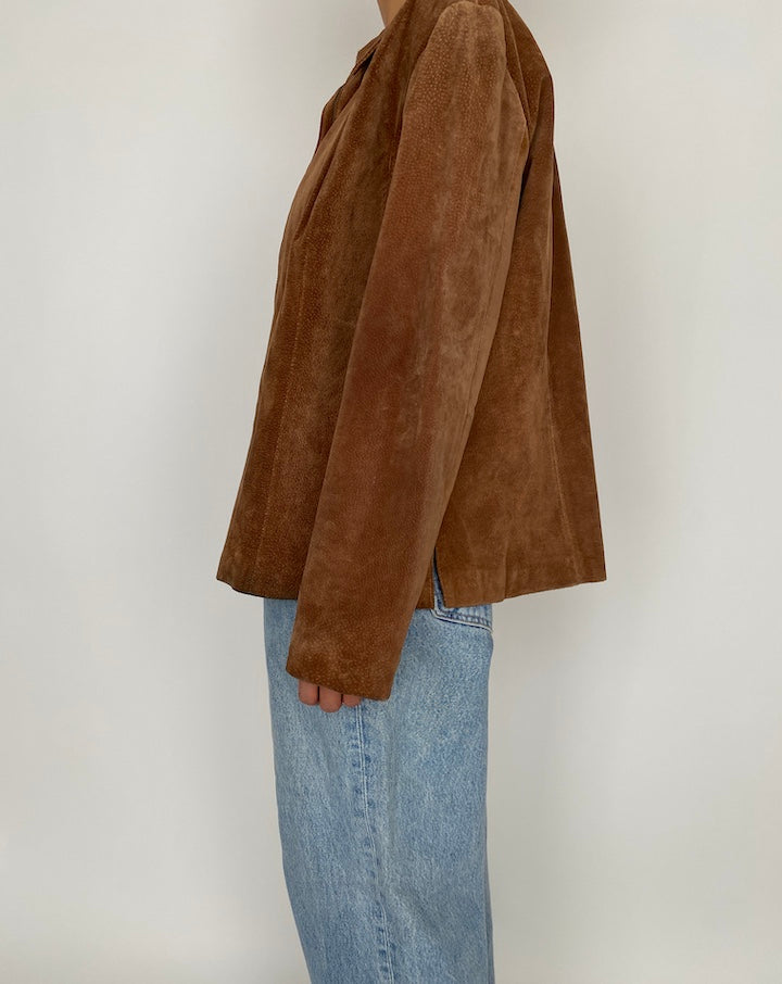 VINTAGE BROWN SUEDE LEATHER JACKET 2852