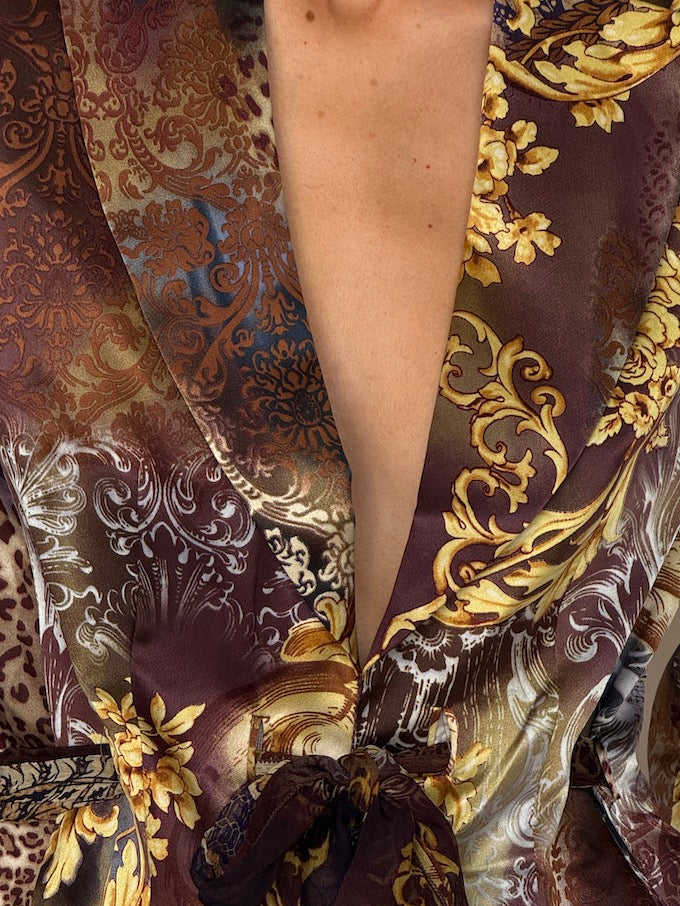 Vintage Baroque 100% Silk Blazer 6631