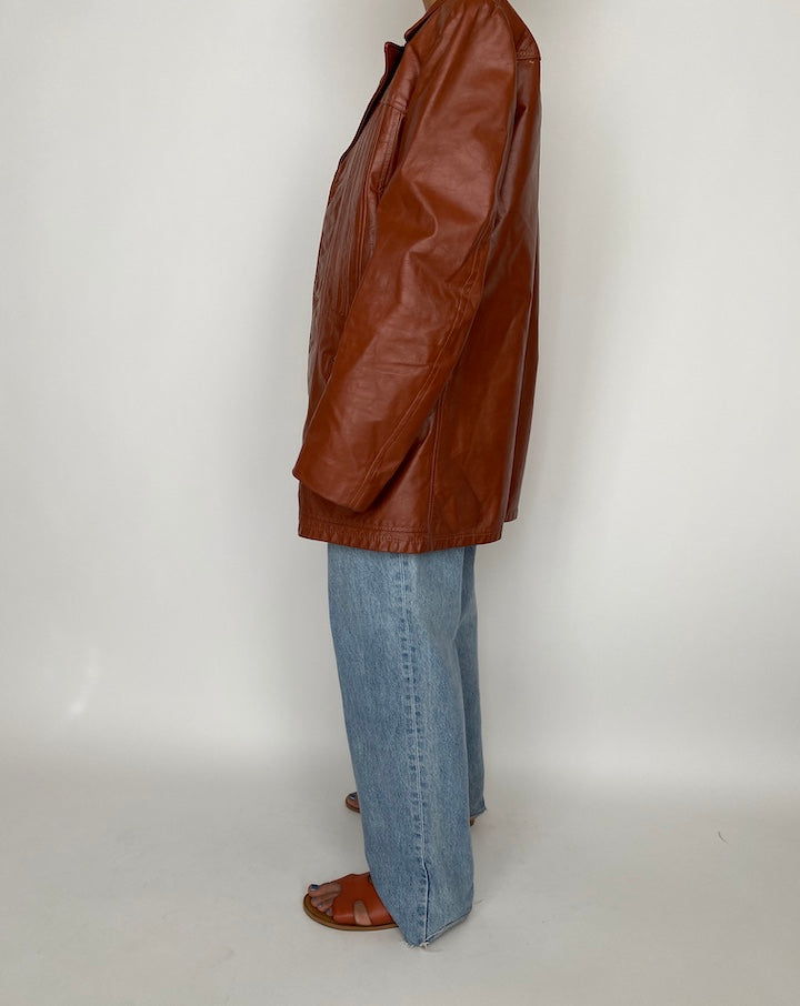 VINTAGE OVERSIZED LEATHER JACKET 2853