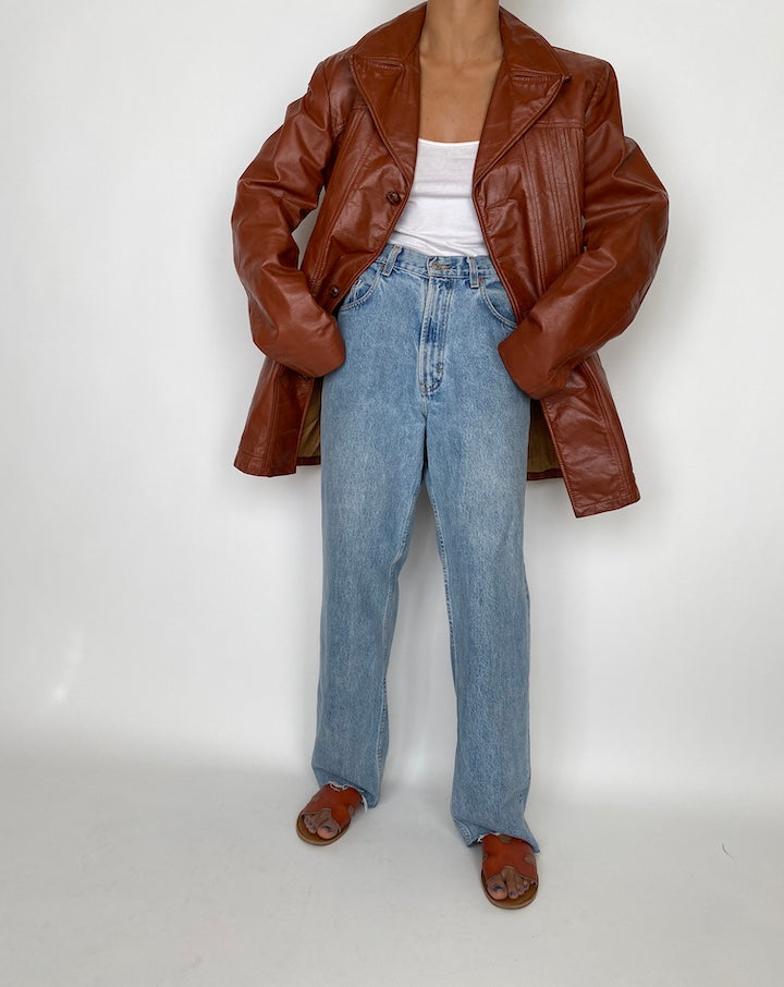 VINTAGE OVERSIZED LEATHER JACKET 2853
