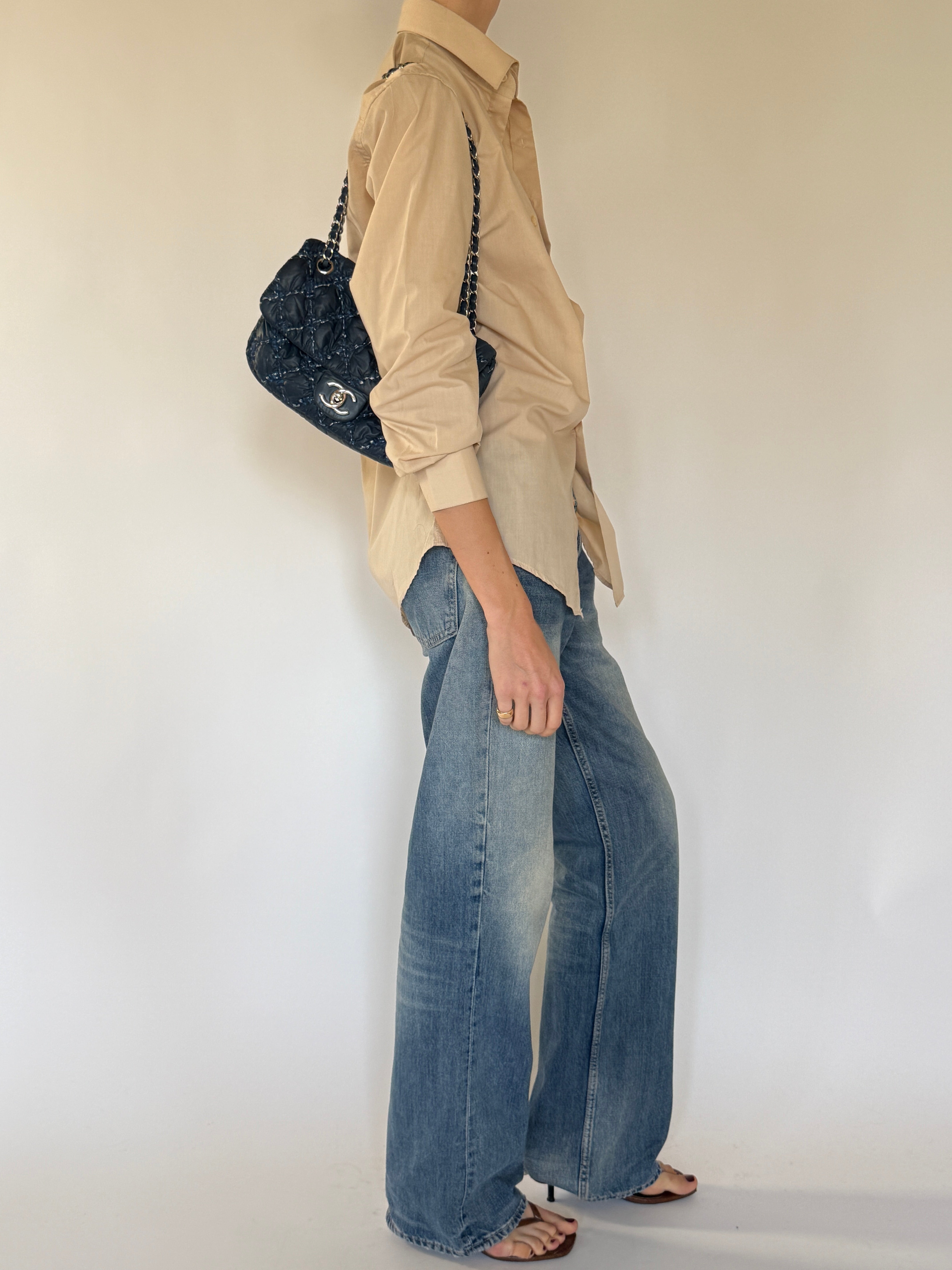 Vintage beige shirt side view
