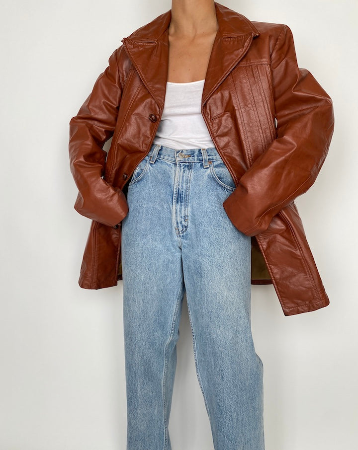 VINTAGE OVERSIZED LEATHER JACKET 2853