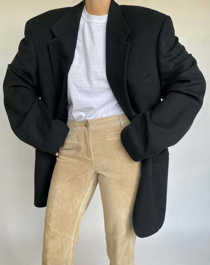 VINTAGE BLACK CASHMERE BLAZER 454