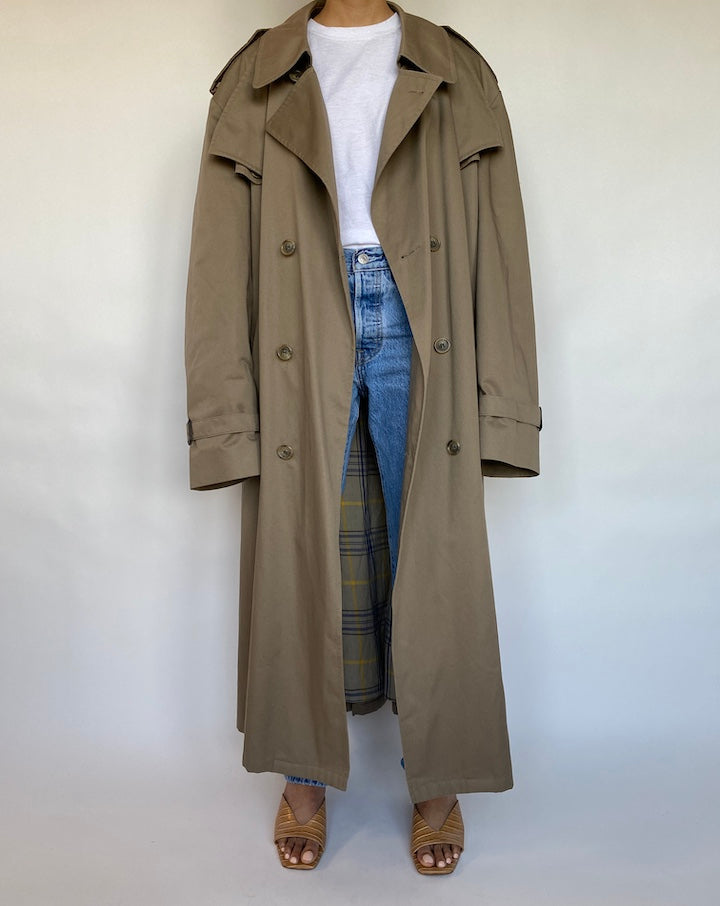 VINTAGE OVERSIZED BEIGH TRENCH COAT 599