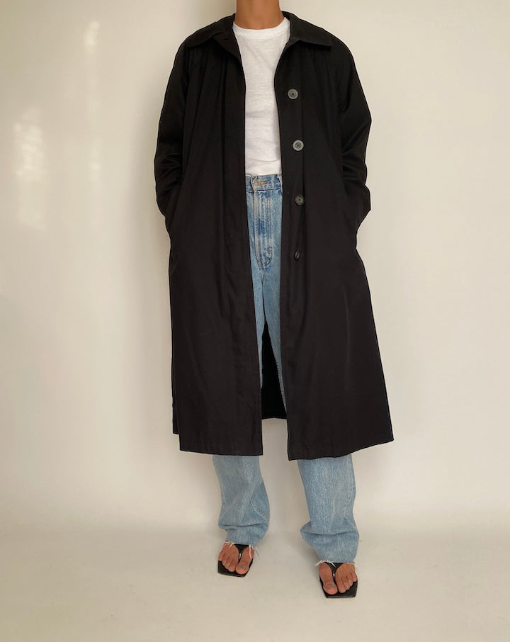 VINTAGE LONG BLACK COAT 2356