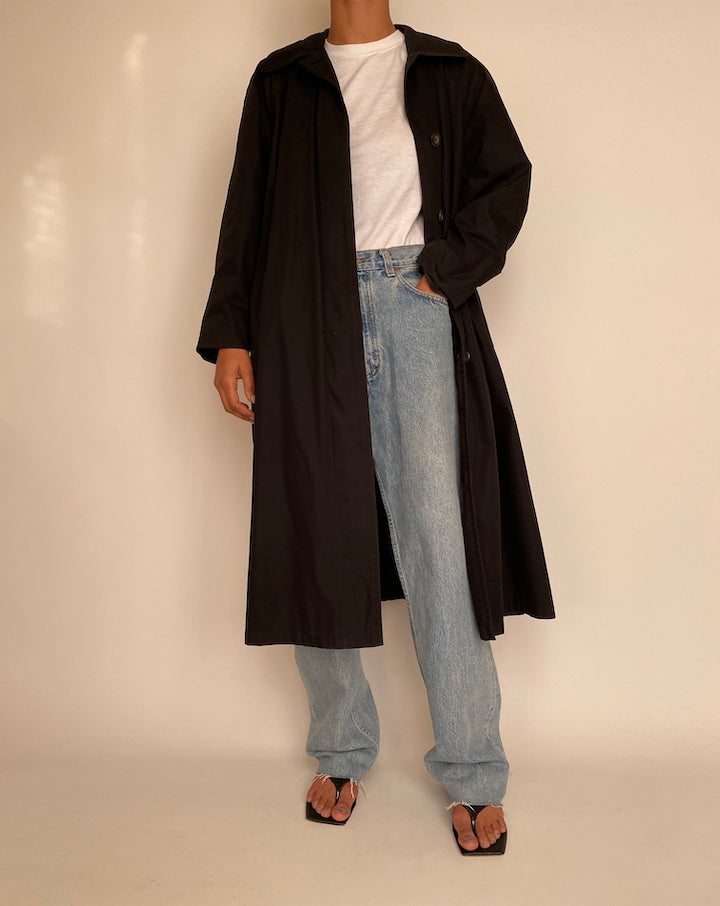 VINTAGE LONG BLACK COAT 2356