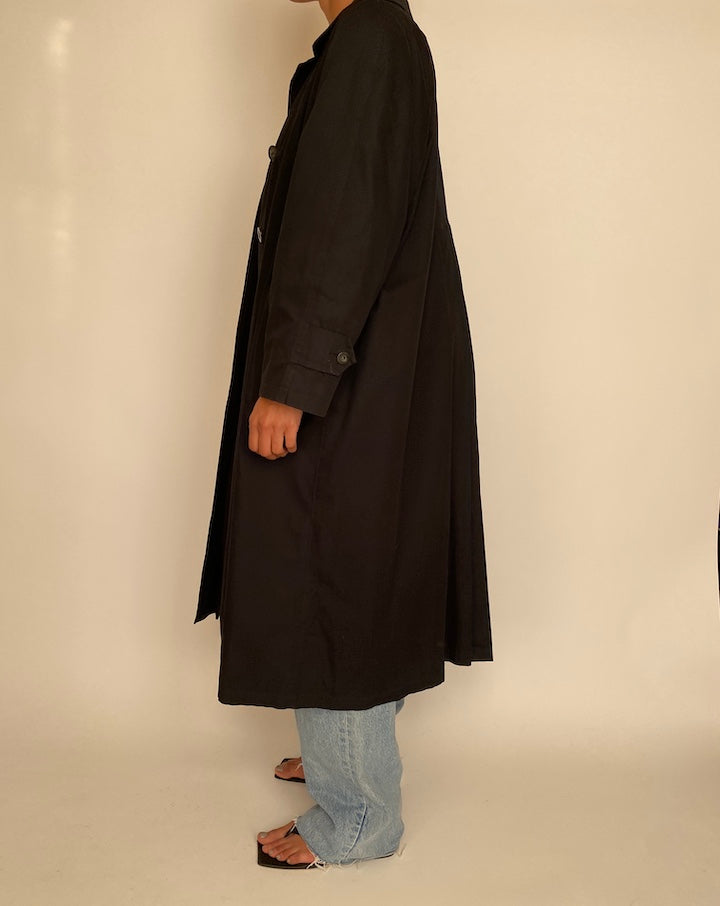 VINTAGE LONG BLACK COAT 2356