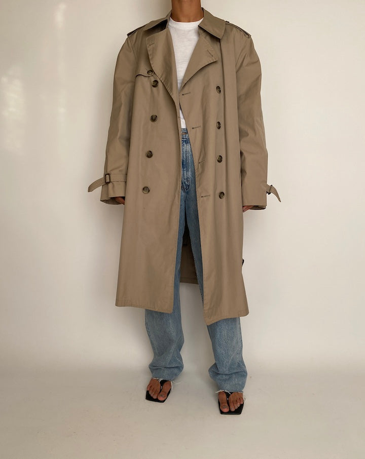 VINTAGE OVERSIZED BEIGE TRENCH COAT 2357