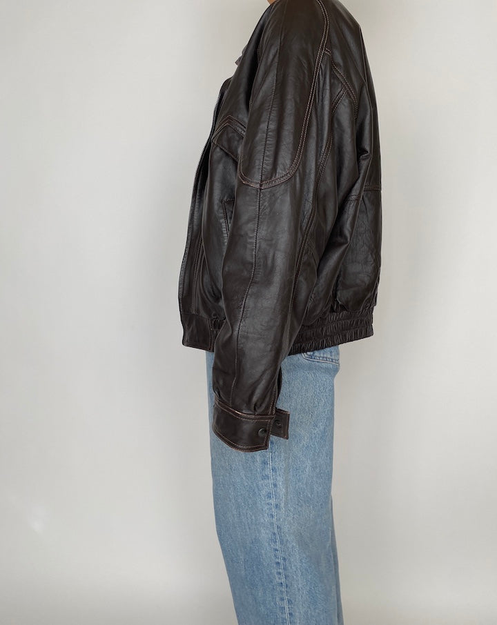 VINTAGE BOXY LEATHER JACKET 2855