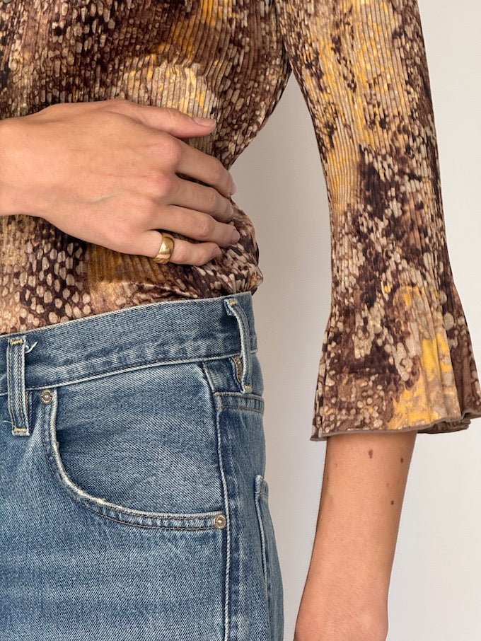 Vintage Snakeskin Print Blouse 6632