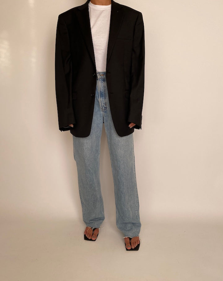 VINTAGE BLACK SINGLE BREASTED BLAZER 2360