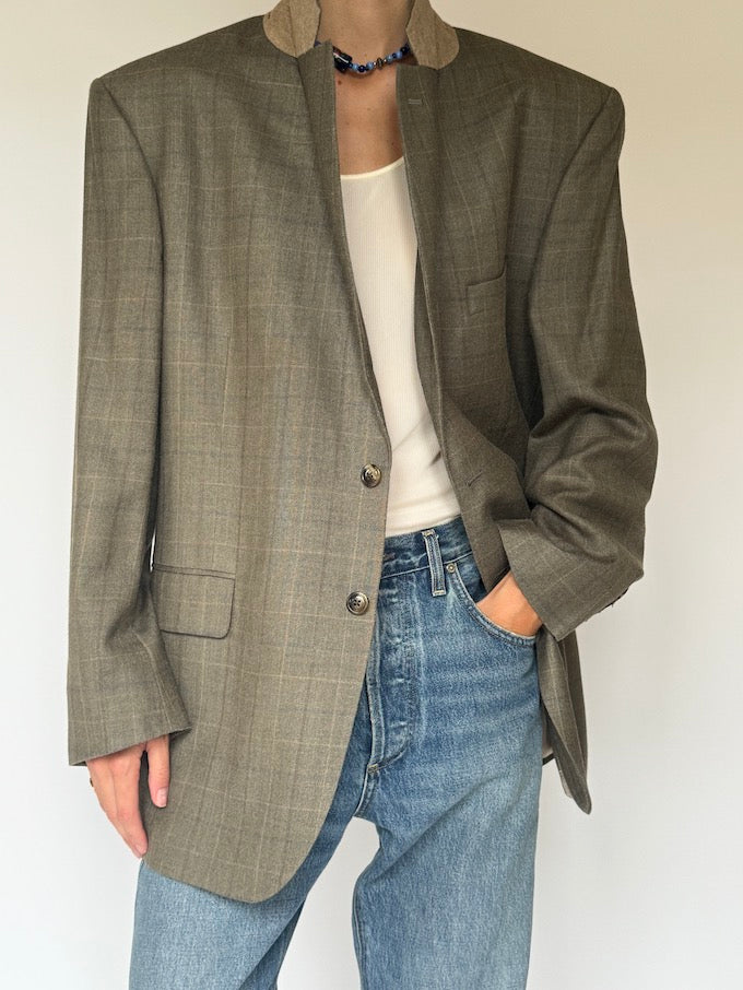 Vintage Checked Blazer In A Silk-Wool Blend 5724