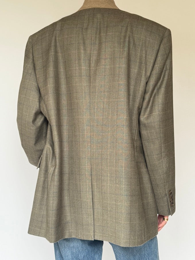 Vintage Checked Blazer In A Silk-Wool Blend 5724