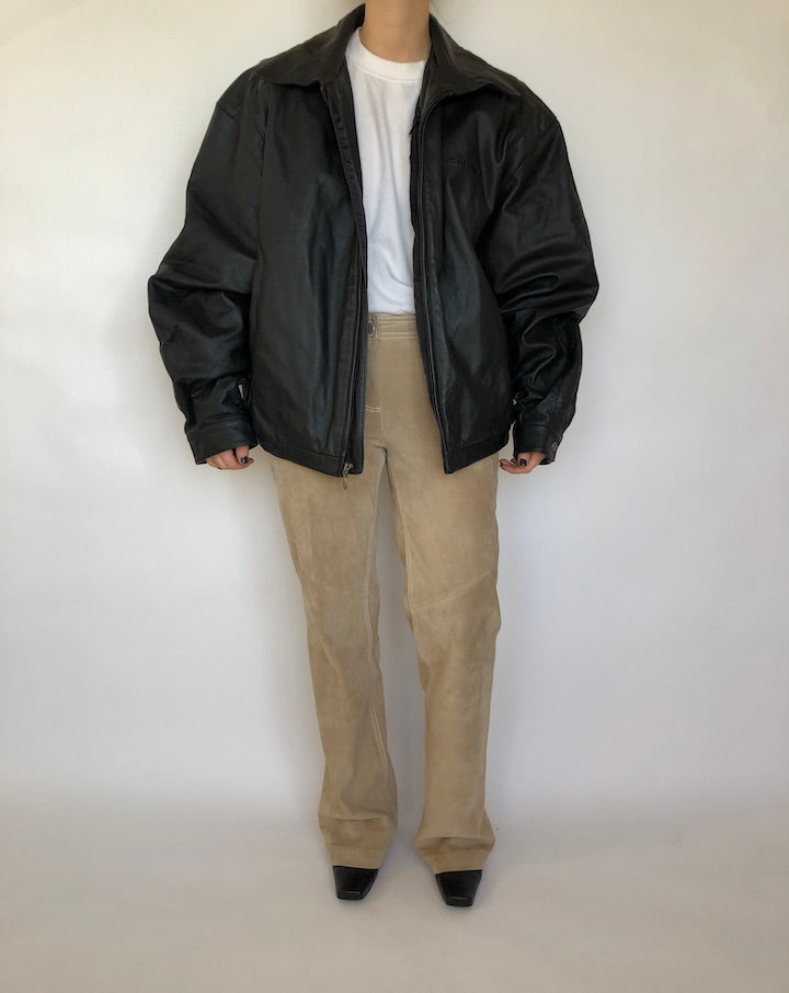 VINTAGE BLACK LEATHER JACKET 356