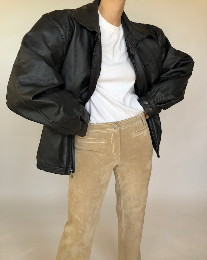 VINTAGE BLACK LEATHER JACKET 356