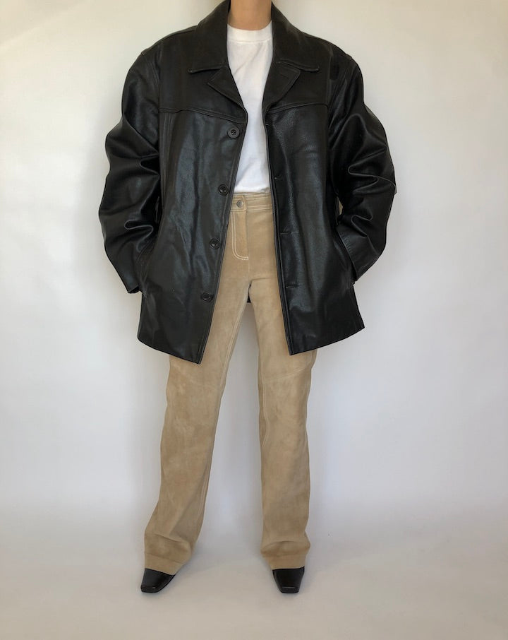 VITAGE OVERSIZED BEAUTIFUL LEATHER JACKET 357