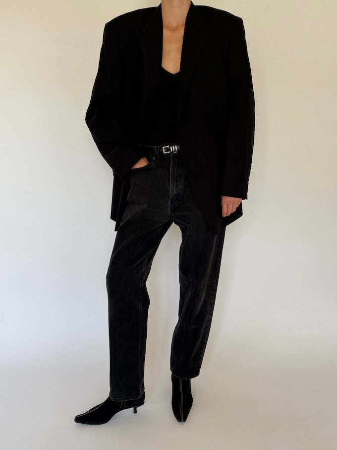 Vintage oversized Wool Blazer Black 5722
