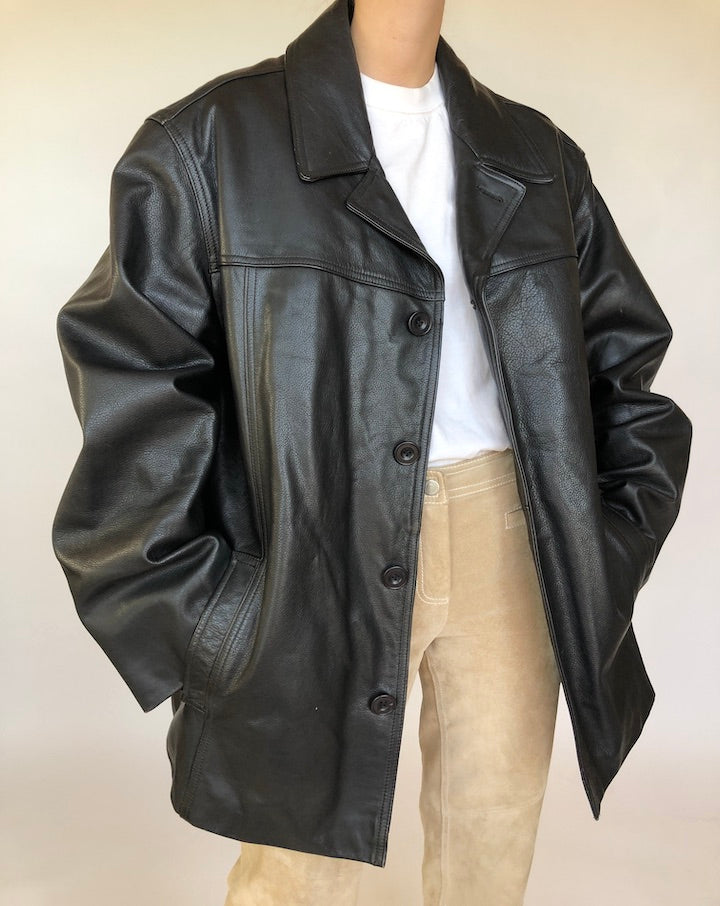 VITAGE OVERSIZED BEAUTIFUL LEATHER JACKET 357