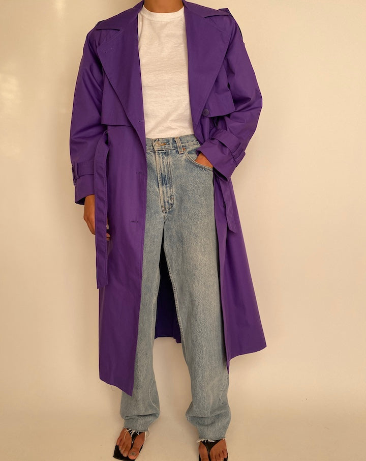 VINTAGE PURPLE TRENCH COAT 2365
