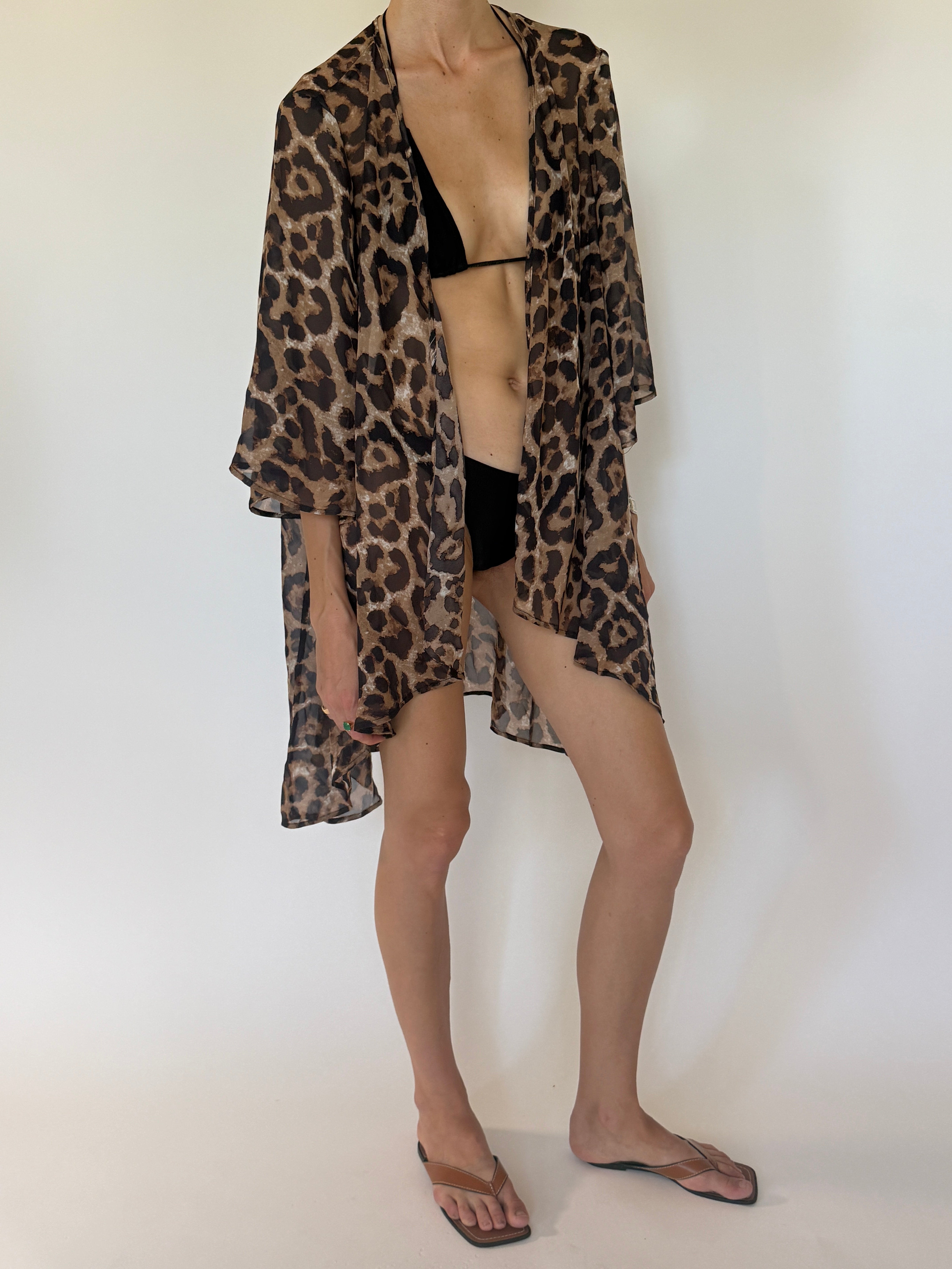 Vintage sheer kimono side view