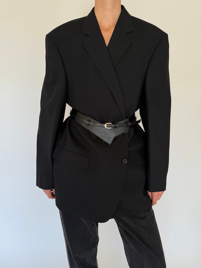 Vintage oversized Wool Blazer Black 5722